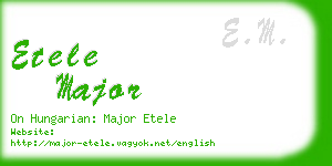 etele major business card